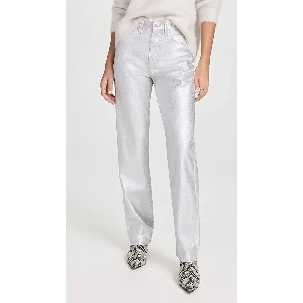 Madewell ’90s Straight Silver Foil Jeans, Size 32 – New with Tags